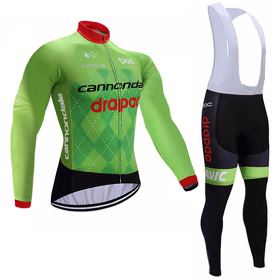 Cannondale Drapac Langarmtrikot 2017 und Lange Tragerhose grun